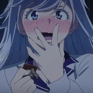 💎 anime, menina, envergonhada, chocolate telegram sticker