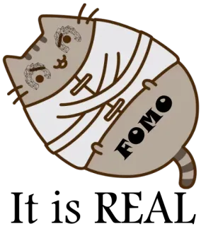 🤡 FOMO FOMO, gato, vendas, miedo a perderse algo, meme, jerga de internet whatsapp sticker