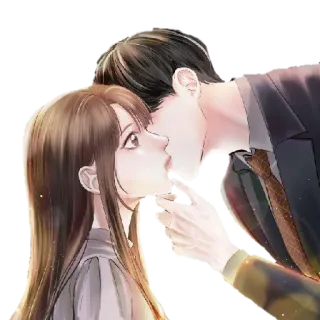 😘 поцелуй, любовь, романтика, пара, аниме, манга, нежность telegram sticker