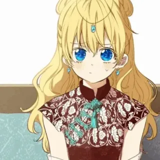 🌸 Anime, Chica, Dibujo animado, Lindo, Rubia, Niña whatsapp sticker