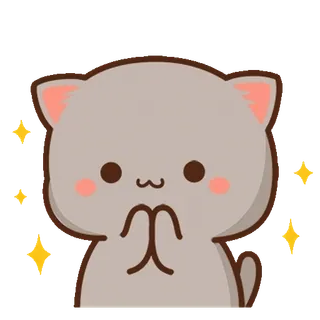 ⭐ cat, cute, kawaii, sparkle, begging, adorable telegram sticker