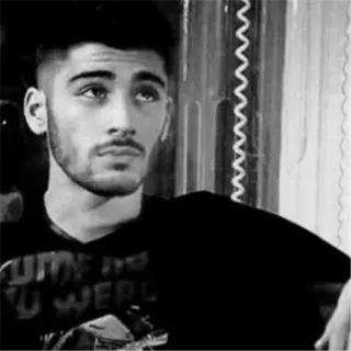▪️ Zayn Malik nhạc sĩ, ca sĩ, One Direction, chân dung, người đàn ông, trắng đen telegram sticker