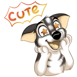 😍 CUTE filhote, fofo, cachorro, animal, adesivo, desenho animado telegram sticker