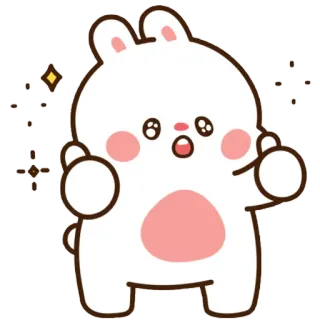 👍 dễ thương, thỏ, thỏ, kawaii, nhãn dán, hoạt hình telegram sticker