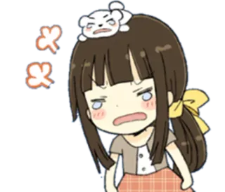😢 Anime, Dziewczyna, Słodkie, Kreskówka, Naklejka telegram sticker