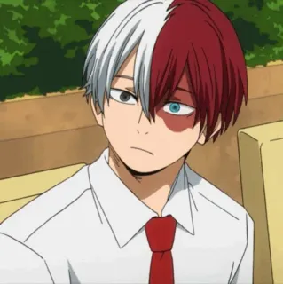 🥢 Shoto Todoroki My Hero Academia Anime, Manga, Bohater, Ogień, Lód, Uczeń, Supermoc telegram sticker