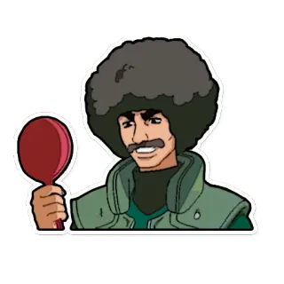 😎 personnage, illustration, autocollant, homme, afro telegram sticker