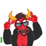 Красный бык от @investing telegram stickers