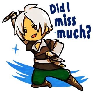 😀 Did I miss much? アニメ, ナイフ, アクション, 漫画, ステッカー telegram sticker