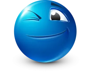 🤩 Emoji, Cara, Azul, Guiño, Dibujo animado whatsapp sticker