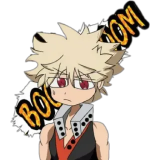 😓 Bakugo My Hero Academia BOOM anime, explosion, bakugo, my hero academia, mha telegram sticker