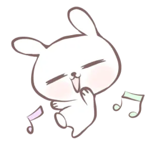 🎀 thỏ, dễ thương, kawaii, hoạt hình, động vật, nhãn dán telegram sticker