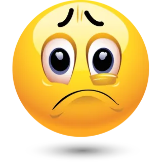 🙁 表情符号, 难过, 哭泣, 沮丧, 黄色 telegram sticker