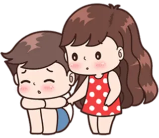 😮 dessin animé, amour, couple, relation, émotions telegram sticker