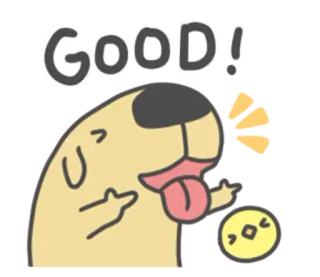 👍 GOOD! chien, doigt d'honneur, geste obscène, dessin animé, drôle whatsapp sticker