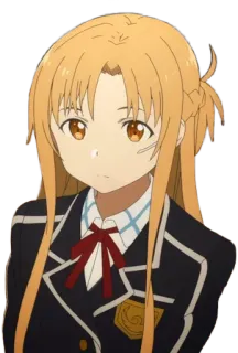 😕 Asuna Sword Art Online Anime, Personagem, Garota, Asuna, Sword Art Online, Uniforme escolar, Cabelo comprido telegram sticker
