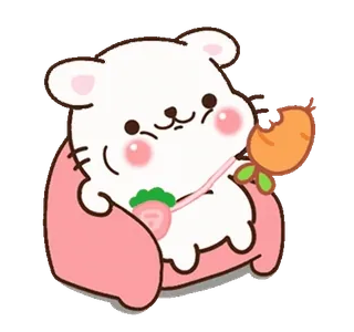 🥕 mono, kawaii, oso, dibujos animados, pegatina, animal, comida, zanahoria whatsapp sticker