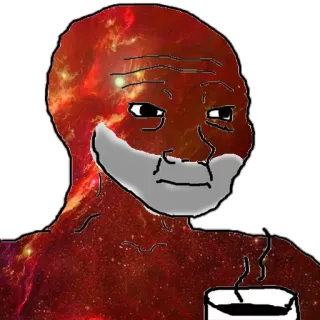🌚 wojak, meme, galaxy, coffee, internet culture telegram sticker