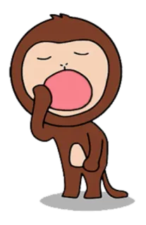 😴 aap, gapen, cartoon, slaperig, schattig, dier telegram sticker
