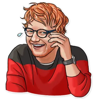 😂 Ed Sheeran músico, cantante, pelo rojo, gafas, retrato, celebridad telegram sticker