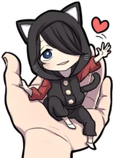 🙋 치비, 귀여운, 고양이, 애니메이션, 귀엽다, 만화 telegram sticker