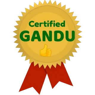 ❤️ Certified GANDU bersertifikat, gandu, segel, medali, menyinggung, bahasa Hindi, bahasa gaul whatsapp sticker