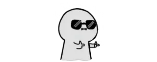 🔰 personaggio, occhiali da sole, gesto telegram sticker