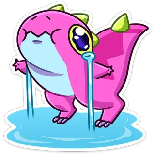 😭 dinosaur, cartoon, cute, pink, animal telegram sticker