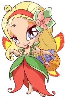 ✨ นางฟ้า, ดอกไม้, การ์ตูน, น่ารัก, เวทมนตร์, แฟนตาซี, ตัวละคร telegram sticker