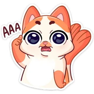😐 AAA Katze, süß, Tier, Sticker, orange, Cartoon, lustig telegram sticker
