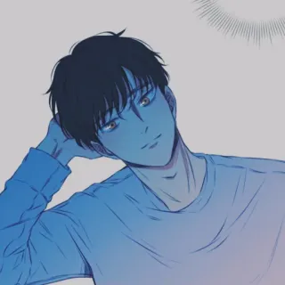 🐾 hombre, retrato, dibujo animado, ilustración, anime, manga telegram sticker