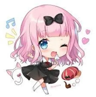 😉 Chika Fujiwara Kaguya-sama: Love Is War Аниме, Чиби, Манга, Каваий, Милый, Чика Фудзивара telegram sticker