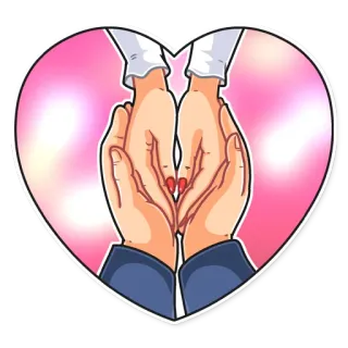 ❤️ coração, mãos, amor, afeição, relacionamento, casal telegram sticker