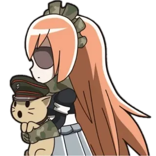 🙂 anime, military, cat, maid, uniform, kawaii telegram sticker