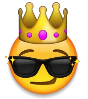 😎 emoji, crown, sunglasses, cool, king, emoticon whatsapp sticker