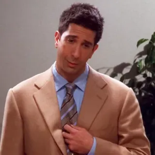 😍 Ross Geller Friends homme, costume, cravate, Ross Geller, Friends, télévision, sitcom telegram sticker