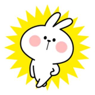 😏 кролик, милый, мультфильм, животное, белый кролик, зайчик telegram sticker