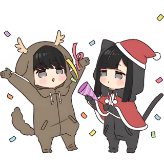 💃 christmas, winter, holiday, party, cute, celebration telegram sticker
