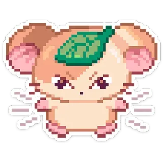 😠 햄스터, 동물, 귀여운, 픽셀 아트, 디지털 아트, 카와이 telegram sticker