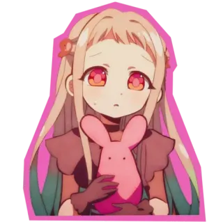 😍 Nene Yashiro Toilet-bound Hanako-kun anime, girl, cute, manga, pink, rabbit whatsapp sticker