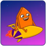 👋 rocket, space, cartoon, character, flying telegram sticker