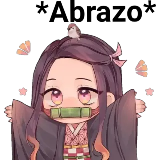 🥰 Nezuko Kamado Demon Slayer nezuko, demon slayer, anime, chibi, kawaii, dibujos animados telegram sticker