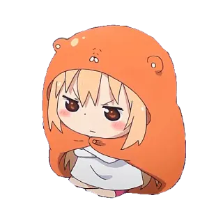😶 Umaru Doma Himouto! Umaru-chan Anime, Dessin animé, Umaru, Doma, Himouto, Orange, Sweat à capuche whatsapp sticker