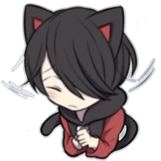 😖 кот, грустный, аниме, манга, котёнок, мультфильм whatsapp sticker