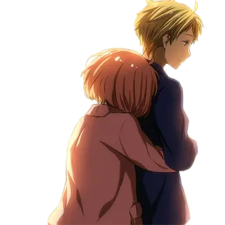 🤗 anime, hug, romance, friendship, emotional, cute, couple whatsapp sticker