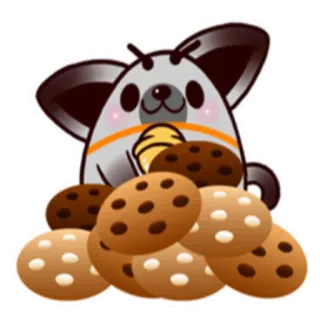 🍪 мышь, печенье, каваий, милый, животное, еда, десерт telegram sticker