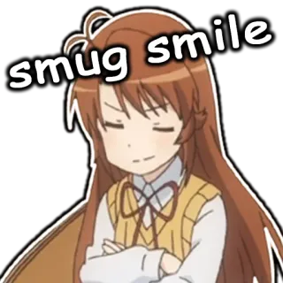 😉 smug smile anime, angkuh, senyum, manga, kartun, imut telegram sticker