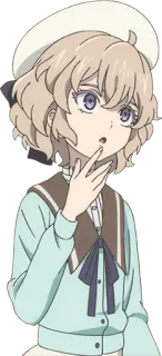 🤔 аниме, девушка, милая, берет, аниме девушка telegram sticker