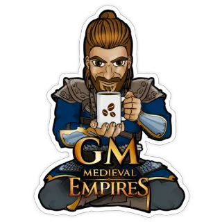 ☕️ GM MEDIEVAL EMPIRES game master, medieval, empires, tabletop games, role playing, coffee telegram sticker