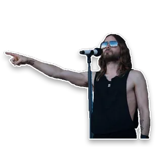 👈 Jared Leto man, singer, glasses, music, pointing telegram sticker